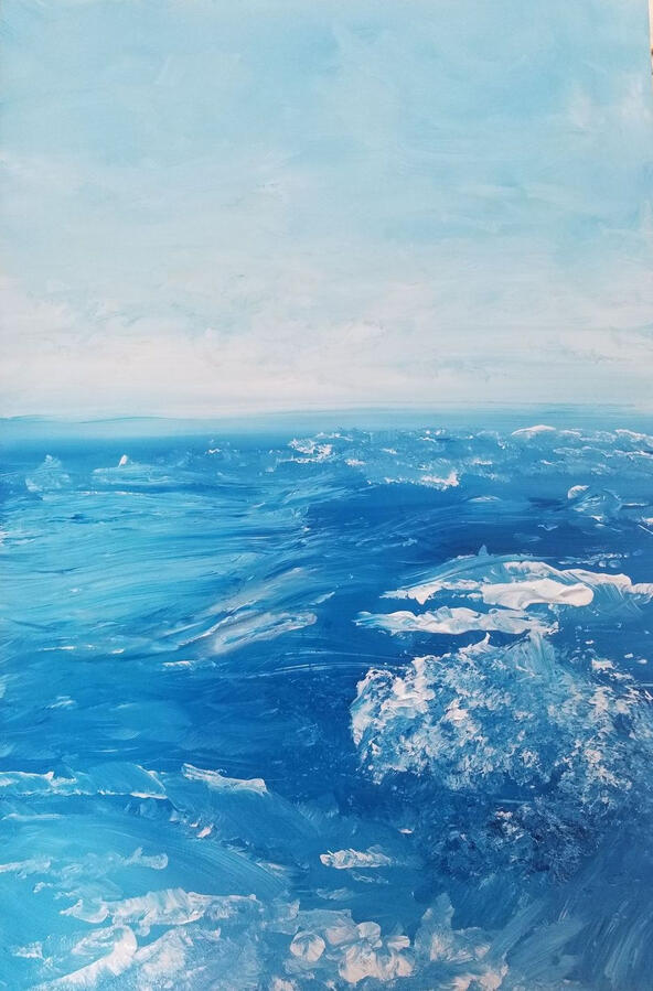 Ocean, 2' x 3'