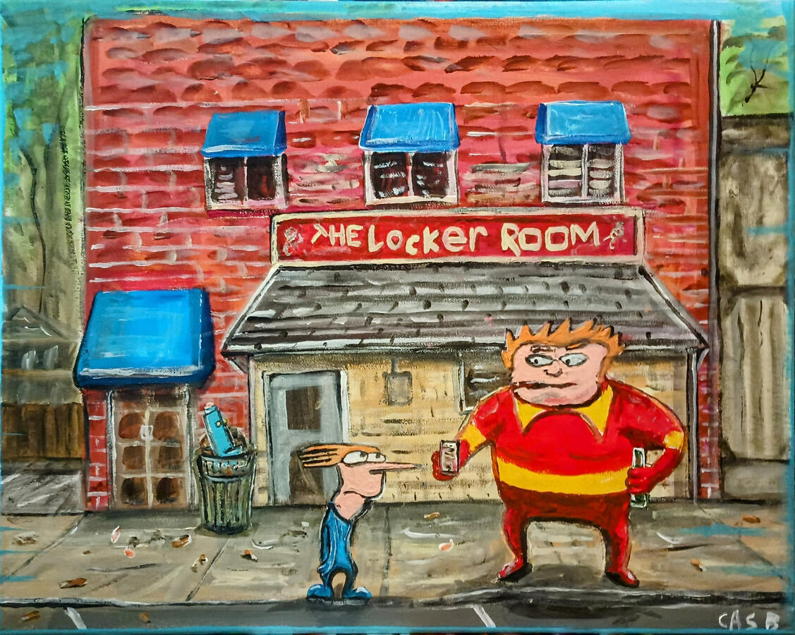 Coach McGuirk and Brendan at the Locker Room Coach McGuirk and Brendan at the Locker Room